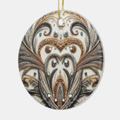 Glitternes Blumenmuster mit Edelstein Keramik Ornament (Links)