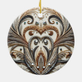Glitternes Blumenmuster mit Edelstein Keramik Ornament (Hinten)