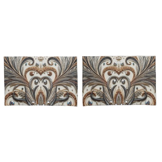 Glitternes Blumenmuster mit Edelstein Kissenbezug (Vorderseite-Set)