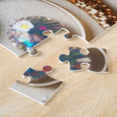 Glitternes Blumenmuster mit Edelstein Puzzle (Seite)