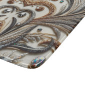 Glitternes Blumenmuster mit Edelstein Schneidebrett (Ecke)