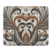 Glitternes Blumenmuster mit Edelstein Schneidebrett (Vorderseite)