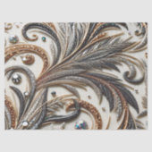 Glitternes Blumenmuster mit Edelstein Seidenpapier (Vorderseite)