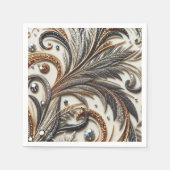Glitternes Blumenmuster mit Edelstein Serviette (Vorderseite)