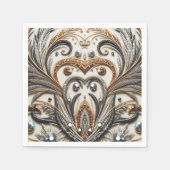 Glitternes Blumenmuster mit Edelstein Serviette (Vorderseite)