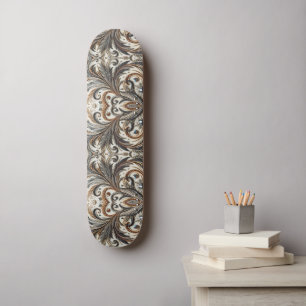 Glitternes Blumenmuster mit Edelstein Skateboard