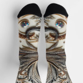 Glitternes Blumenmuster mit Edelstein Socken (Oben)