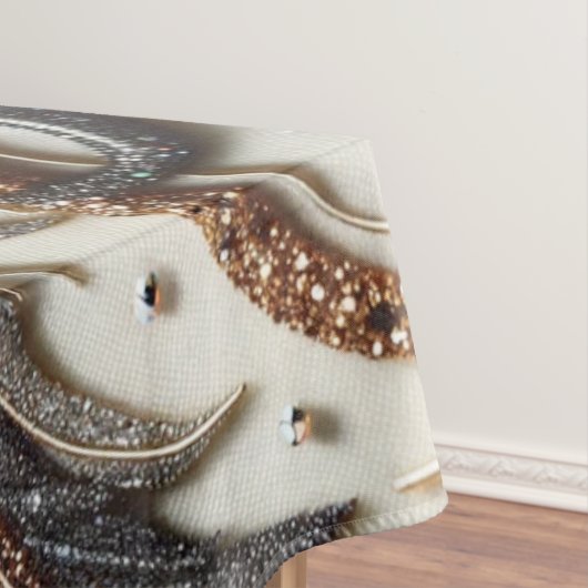 Glitternes Blumenmuster mit Edelstein Tischdecke (Beispiel)