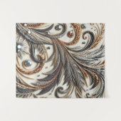 Glitternes Blumenmuster mit Edelstein Wandteppich (Vorderseite (Horizontal))