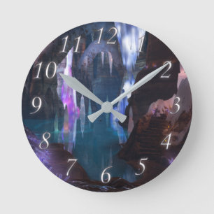 Glitternhöhlen durch die Nachtuhr Runde Wanduhr