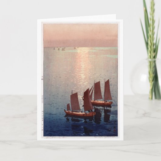 Glitternmeer, Hiroshi Yoshida, Holzschnitt Karte (Vorderseite)