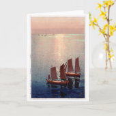 Glitternmeer, Hiroshi Yoshida, Holzschnitt Karte (Gelbe Blume)