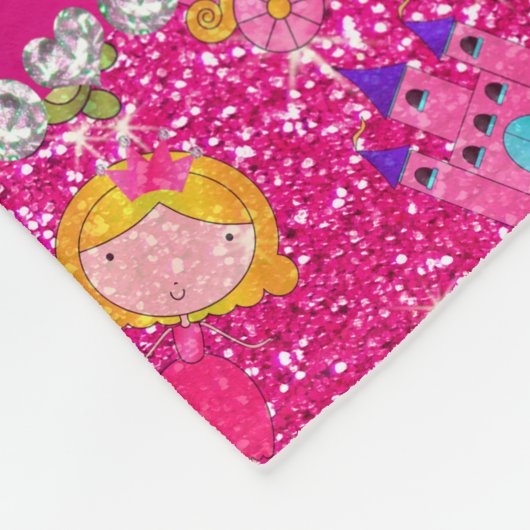 Glitterprinzessinneonfrösche des heißen Rosas des Fleecedecke (Ecke)