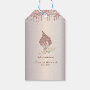 Glitterquaste Rose Gold Glittertropfen Bäckerei Geschenkanhänger