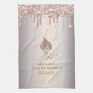 Glitterquaste Rose Gold Glittertropfen Bäckerei Geschirrtuch