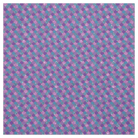 Glitterrosa lila und blaue Meerjungwaagen Stoff (Muster)