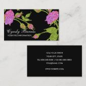 Glitterrosa Rosen auf jeder Farbe Visitenkarte (Vorne/Hinten)