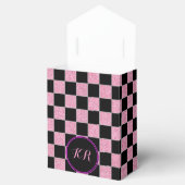 Glitterrosa und schwarze Quadrate Geschenkschachtel (Geöffnet)