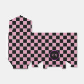 Glitterrosa und schwarze Quadrate Geschenkschachtel (Ungefaltet)