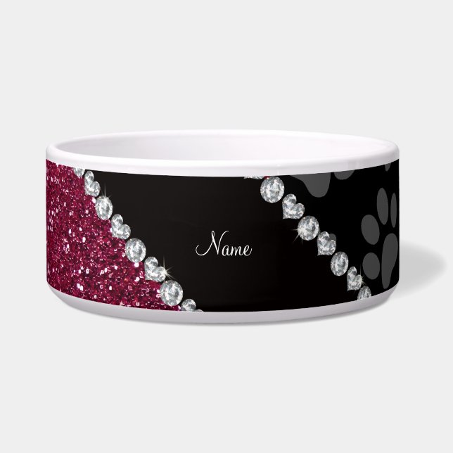 Glitterschwarztatzen der personalisierten napf (Vorderseite)
