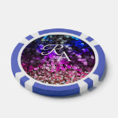 Glittersequenz in Monogramm Pokerchips (Einzeln)