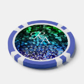 Glittersequenz in Monogramm Pokerchips (Einzeln)