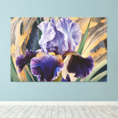 *~* GlitterTeal IRIS Iris Vintages Blumenfernsehge Leinwanddruck (Insitu (Holzboden))