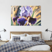 *~* GlitterTeal IRIS Iris Vintages Blumenfernsehge Leinwanddruck (Insitu (Schlafzimmer))