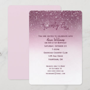 Glittery 21. Geburtstag Party Einladung
