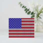 Glittery American Flag Postkarte (Stehend Vorderseite)