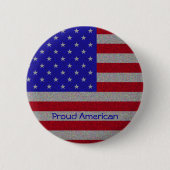 Glittery amerikanische Flagge Button (Vorderseite)