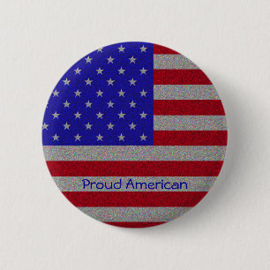 Glittery amerikanische Flagge Button