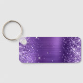 Glittery Amethyst Foil Extravagant Monogram Schlüsselanhänger (Rückseite)