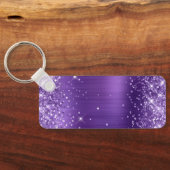 Glittery Amethyst Foil Extravagant Monogram Schlüsselanhänger (Rückseite)
