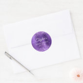 Glittery Amethyst Lila Foil 16 . Geburtstag Runder Aufkleber (Umschlag)
