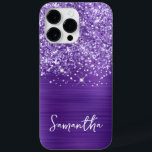 Glittery Amethyst Lila Glam Name Case-Mate iPhone 14 Pro Max Hülle<br><div class="desc">Passen Sie das moderne handgeschriebene Skript an,  um Ihren eigenen Fall zu erstellen. Fügen Sie ein Monogramm Initial hinzu,  um eine erste Kombination aus Vornamen zu erstellen. Mädchen Imitate lila Glitzer und gebürstete Amethyste Metal-Folie digitale Kunst drucken wie ein Foto.</div>