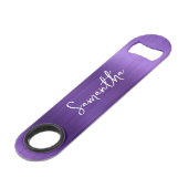 Glittery Amethyst Lila Glam Name Speed Flaschenöffner (Vorderseite Schrägansicht)