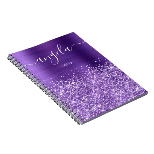 Glittery Amethyst Lila Glam Notes Notizblock (Rechte Seite)