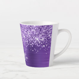 Glittery Amethyst Lila Glam Script Name Milchtasse