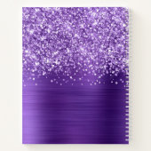 Glittery Amethyst Lila Glam Script Name Notizblock (Rückseite)