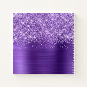 Glittery Amethyst Purple Glam Script Name Notizblock (Rückseite)