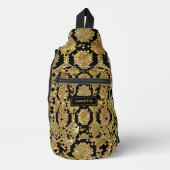 Glittery Animal Skin Print Muster Custom Monogram Crossbody Bag (Vorderseite)