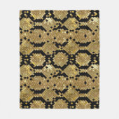 Glittery Animal Skin Print Muster Custom Monogram Fleecedecke (Vorderseite)