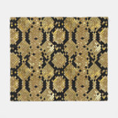 Glittery Animal Skin Print Muster Custom Monogram Fleecedecke (Vorderseite (Horizontal))