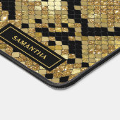 Glittery Animal Skin Print Muster Custom Monogram Schreibtischunterlage (Ecke)