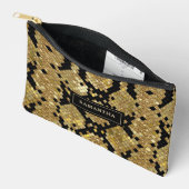 Glittery Animal Skin Print Muster Custom Monogram Zubehörtasche (Offen)