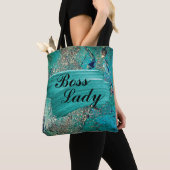 Glittery Aqua Paint Strokes Boss Lady Tasche (Von Nahem)