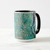 Glittery Aqua Paint Strokes Boss Lady Tasse (VorderseiteRechts)