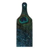 Glittery Aqua-Pfau-Feder Schneidebrett (Vorderseite)