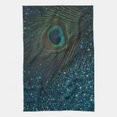Glittery Aqua-Pfau Handtuch (Vertikal)